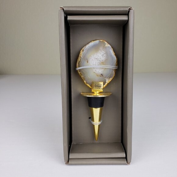 Tozai Home Unique Agate Wine Bottle Stopper NEW IN BOX - Picture 2 of 4